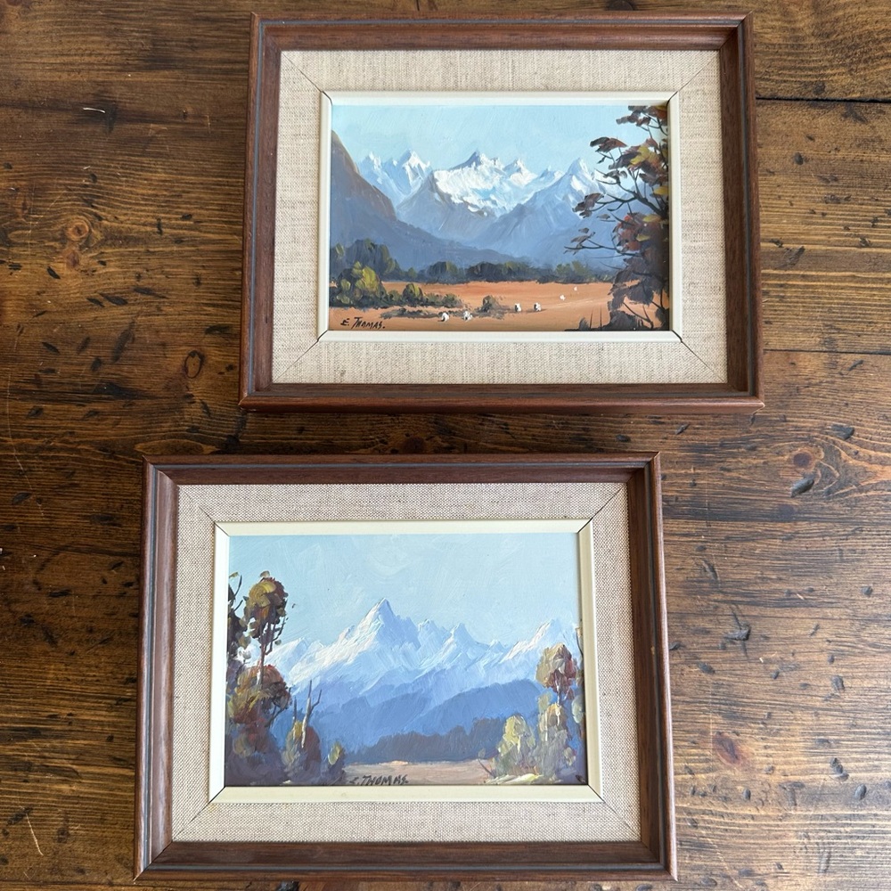 Pair paintings vintage